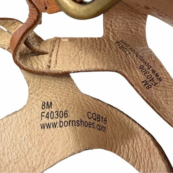 Born Lake Braided Leather Thong Strap Flat Sandals in Cognac Size 8M - Picture 15 of 16